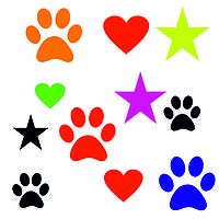 Наклейки зірочки та лапки з оракалу