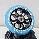 Колесо для трюкових самокатів Best Scooter 110 мм Чорно-блакитний, фото 3