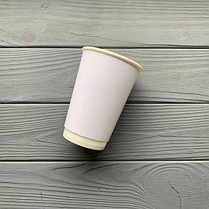 Стакан паперовий двошаровий 340мл Білий (25шт/уп|875шт/ящ) 80мм