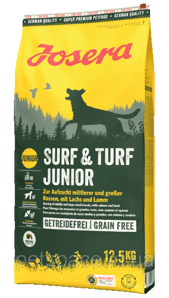 Корм Josera Surf&Turf Junior (Йозера для цуценят середніх/великих порід) 12,5кг+БЕЗКОШТОВНА ДОСТАВКА