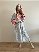 Халат з мікрофібри Велсофт Метелики райдужні, розмір XL 54-56 /довжина 120 см, фото 3