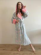 Халат з мікрофібри Велсофт Метелики райдужні, розмір XL 54-56 /довжина 120 см, фото 2