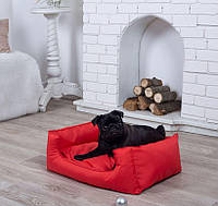 Лежанка для собак 120*80 см красная, мягкое место лежак для собак непромокаемая антикоготь прямоугольный 120*80 см