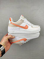 Кроссовки женские подростковые Nike Air Force 1 Shadow White&Orange(наик кросивки )