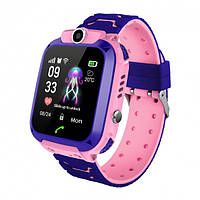 Умные детские часы-телефон с Gps с камерой и прослушкой для девочек Q12 Smart Baby Watch Розовые IND