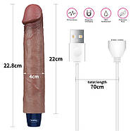 Мультишвидкісний вібратор Real Softee Rechargeable Silicone Vibrating Dildo 9.0, фото 4