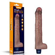Мультишвидкісний вібратор Real Softee Rechargeable Silicone Vibrating Dildo 10.5, фото 2