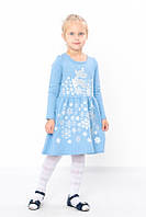 Новорічне блакитне \ червоне тепле плаття для дівчинки Сніжинка 104,110,116,122,128,134см