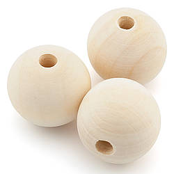 Намистини дерев'яні +-8 шт. 25 мм отвір 5 мм Натуральний