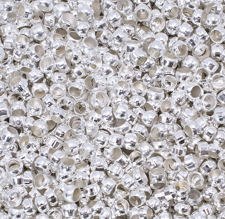 Крімпи стопери Beads stuff 3 мм внутр. 1,9 мм Сріблястий +-100 шт.