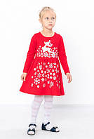Новогоднее голубое \ красное теплое платье для девочки Снежинка 104,110,116,122,128,134см