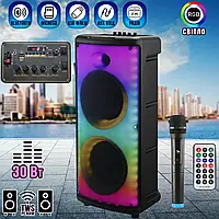 Портативная акустическая система с микрофоном RX-6238-6,5"x2+tweeter Bluetooth колонка 30W + Пульт ERG