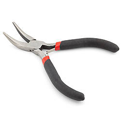 Інструмент Тонкогубці вигнуті 1 шт. 12,5 см Чорний з червоним