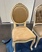 Стілець обідній дерев'яний в класичному стилі для вітальні, їдальні, кухні колір білий Генуя К OLB