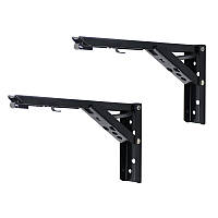 Складной держатель-консоль полок из нержавеющей стали ZUOGANG Fold Bracket F8 - 19.5cm (Slim) Черный (2 шт)