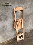 Складний дерев'яний високий стілець зі спинкою для кафе, бара, кухні або балкона Вільха 75 см для барної стійки, фото 5