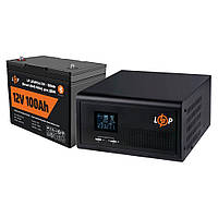 Комплект резервного питания UPS 430VA+АКБ LiFePO4 1280W LogicPower (ИБП 300W+100Ah батарея литиевая)