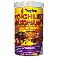 Сухий корм для м'ясоїдних цихлід у паличках Tropical Cichlid & Arowana Medium Sticks 1 л/360 г