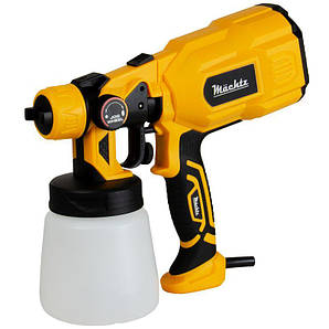 Краскопульт електричний Mächtz MSG-1010, 650 Вт, 100 мл/хв, 2 форсунки, бачок 0,8л