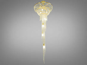 Велика кришталева люстра на 13 ламп E14 золото 60х190 см