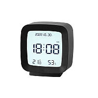 Современные настольные часы-будильник с термометром и гигрометром AngCan QH-8006 Black