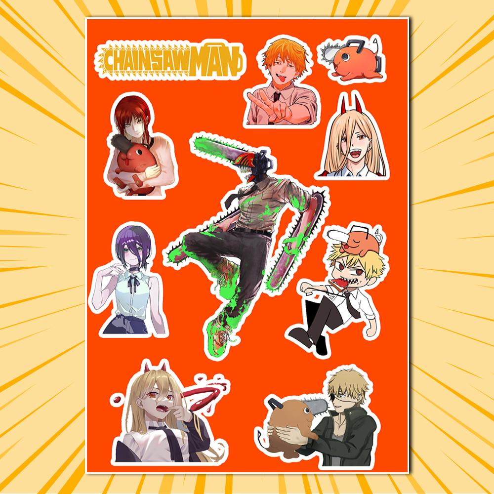 Стікери Аніме Chainsaw man без порізки 01