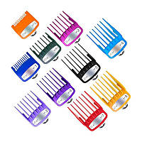 Набор насадок Barbertools с металлической клипсой для машинок для стрижки волос 10 штук 1,5-25 мм разноцветные