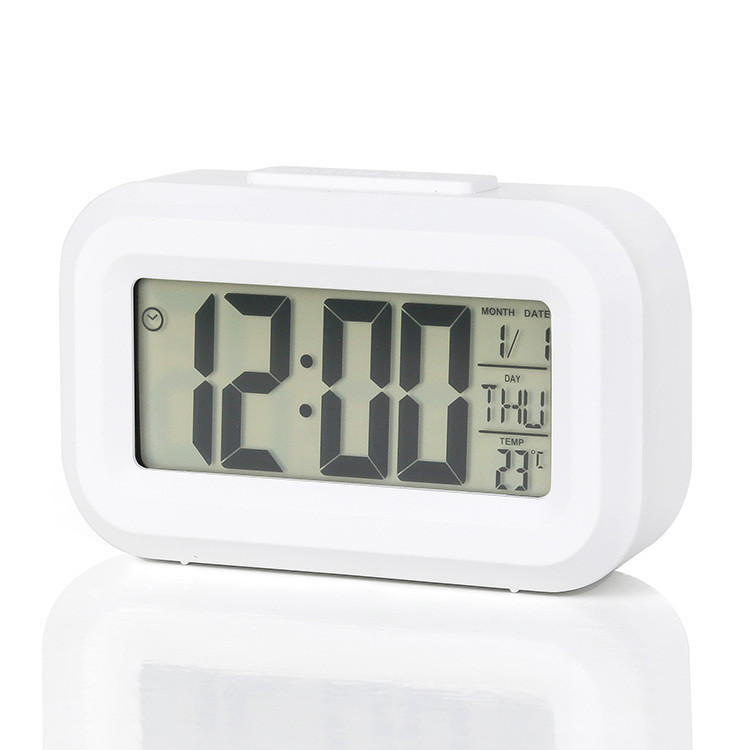 Маленький настільний годинник, будильник, таймер та термометр DOLAMA DOL-2108 Білий