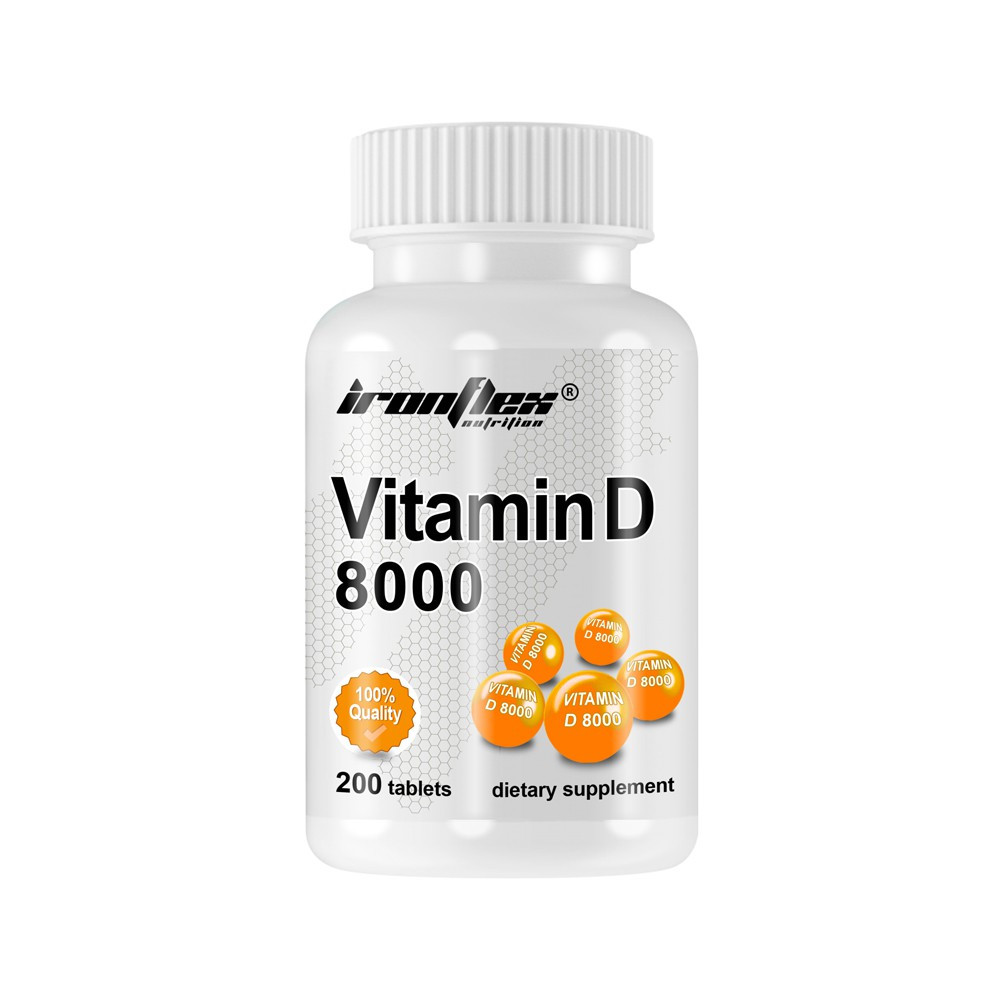 Вітамін D3 IronFlex Vitamin D3 8000 200tabs, фото 1