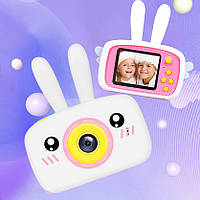 Цифровой детский фотоаппарат Kids Funny Camera 3.0 с видео записью белый зайчик IND