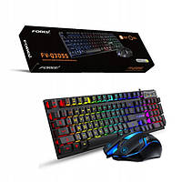Клавиатура игровая с цветной подсветкой для ПК с мышкой,Комплект геймерский с удобным эргономическим дизайном
