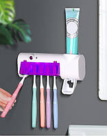 Настінний диспенсер зубної пасти тримач стерилізатор зубних щіток Clean Micro JX008 Toothbrush IND