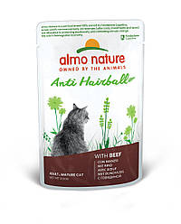 Almo Nature Holistic Anti Hairball Cat Bef - Вологий корм для котів, для виведення вовни (яловичина) 70гр