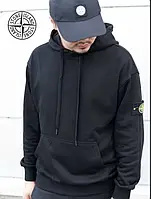 Молодежное Худие Stone Island черного цвета