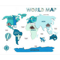 Набор для творчества Rosa Talent World Map 3D, МДФ, 30,5 х 37,5 см (4823098540014) - Топ Продаж!