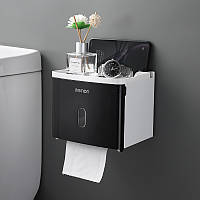 Бокс-держатель для туалетной бумаги MENON XS-411 (Бело-черный)
