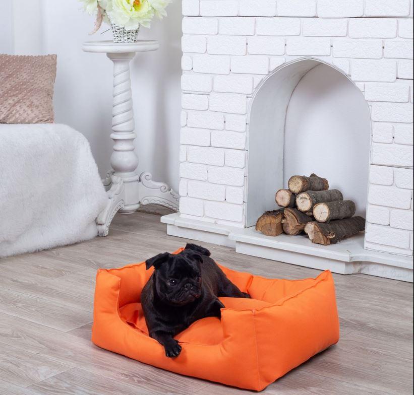 Лежанка для собак 90*60 см оранжевая, мягкое место лежак для собак непромокаемая антикоготь прямоугольный 90*60 см - фото 1 - id-p2018605041