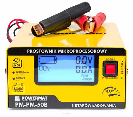 Випрямляч мікропроцесорний акумуляторний 12/24В PM-PM-50B Powermat, фото 1