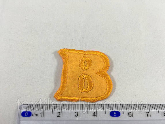 Нашивка буква B колір жовтогарячий, фото 2