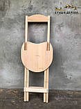 Складний дерев'яний високий стілець зі спинкою для кафе барів балконі Вільха 63 см, фото 10