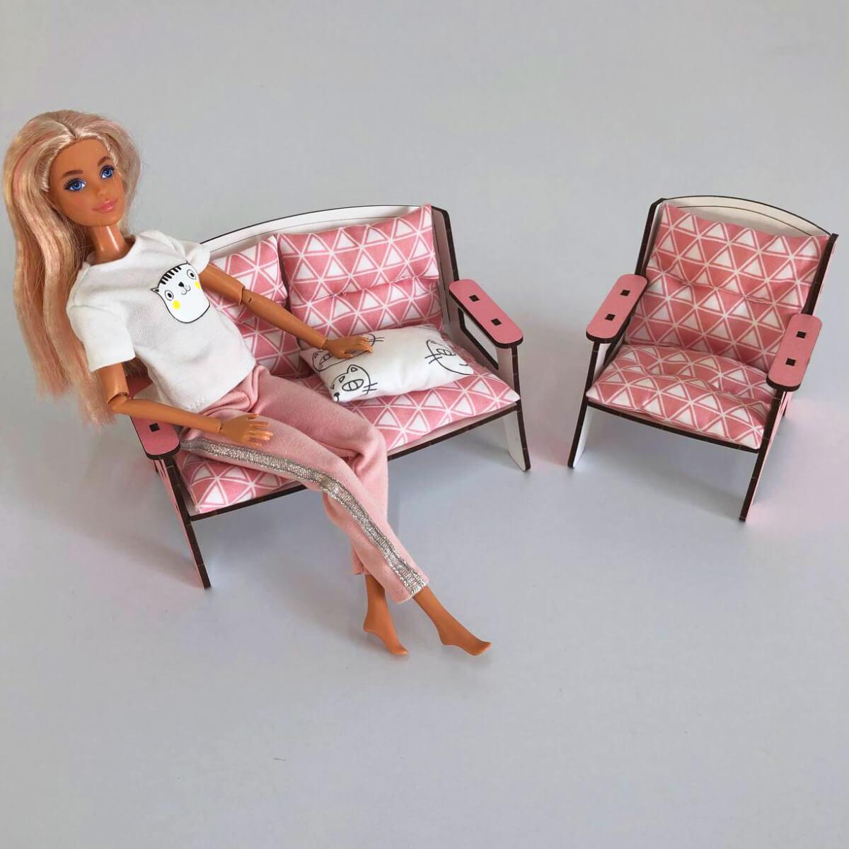 Комплект постельного белья "Гостиная New" 5 ед. для Барби NestWood - фото 3 - id-p2014219530