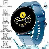 Смарт-часы круглые Smartlife Smart Watch X9 умные часы с фитнес функциями/тонометром/пульсометром Blue IND