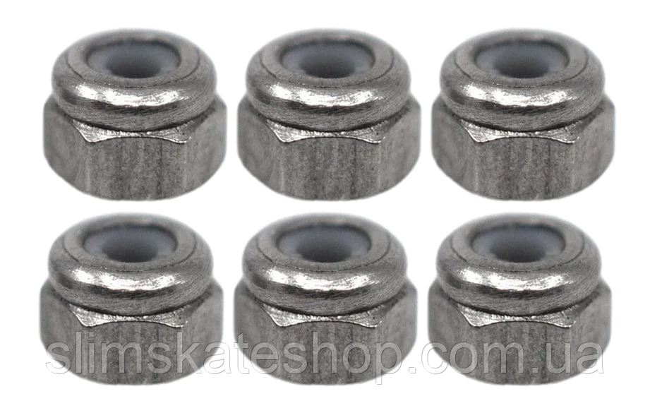 Гайки Silver Lock Nuts для фінгерборд підвісок - комплект 6 шт