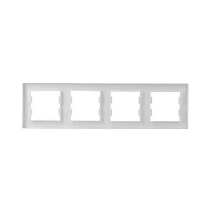 Рамка Schneider Electric Asfora бiла чотиримісна горизонтальна EPH5800421, фото 3
