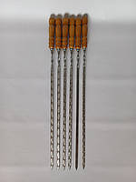 Шампур для шашлыка с деревянной ручкой 3х12х740 мм