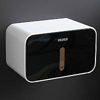 Держатель-бокс для туалетной бумаги ECOCO E1903 Белый с черным