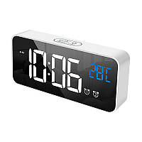 Цифровой настольный будильник-часы со светодиодным дисплеем и аккумулятором AngCan AC-8808 Белые