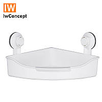 Кутова полиця в ванну на присосках IwConcept RS-10 White