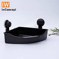 Кутова полиця в ванну на присосках IwConcept RS-10 Black