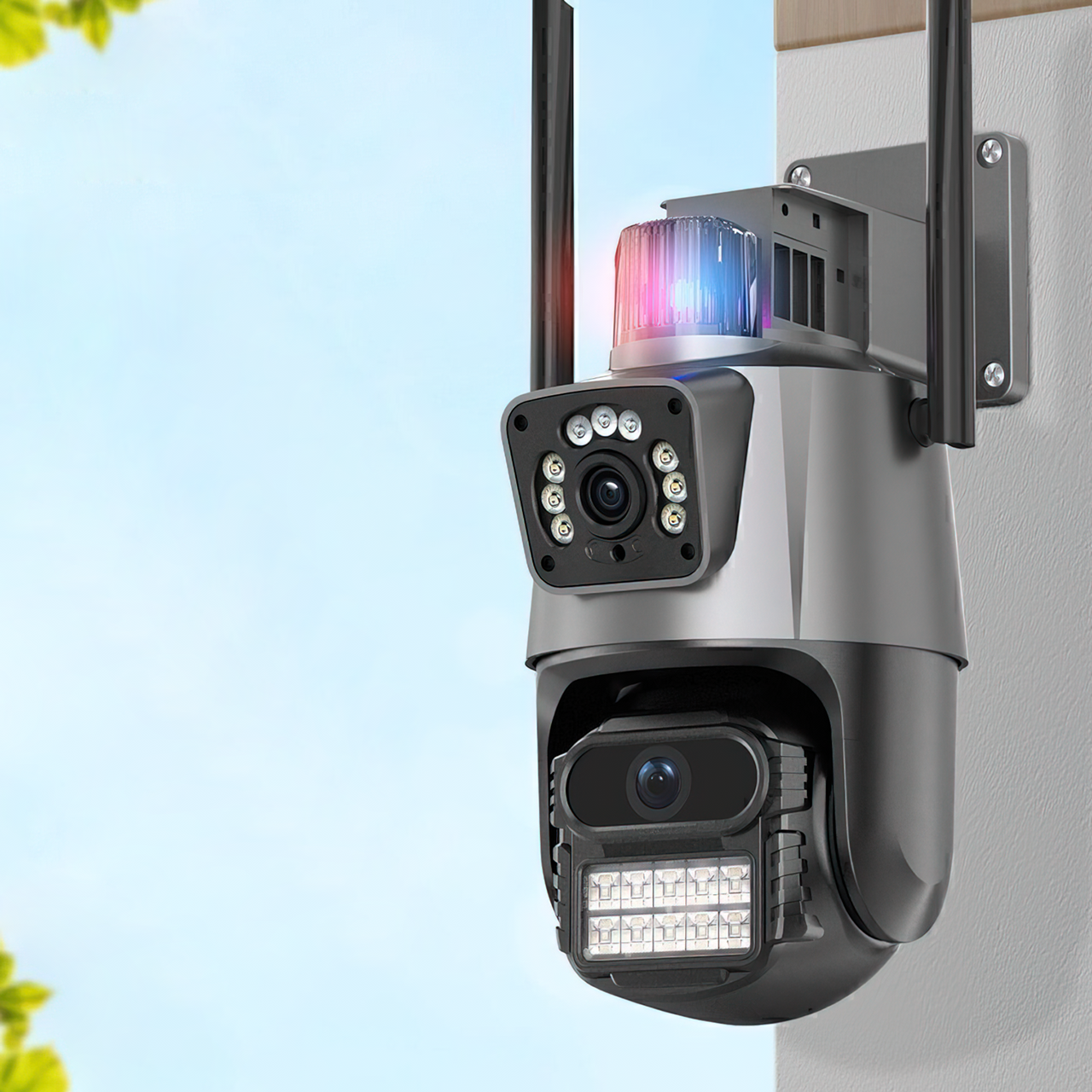 Камера відеоспостереження Dual Lens, 8 МП, вулична, поворотна, WiFi, з ...